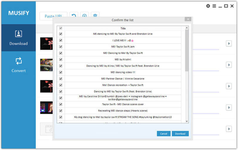 convertire la playlist musicale di spotify